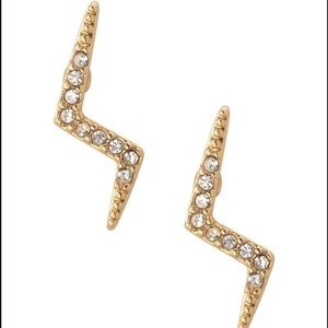 Stella & Dot Gold Lightning Stud Earrings